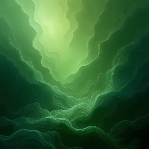 Abstract Green Waves Illustration