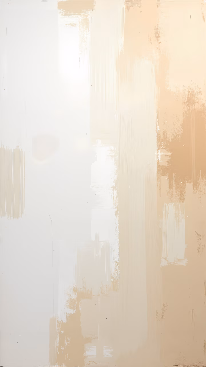 A minimalist abstract painting with beige and white tones, evoking tranquility and balance.