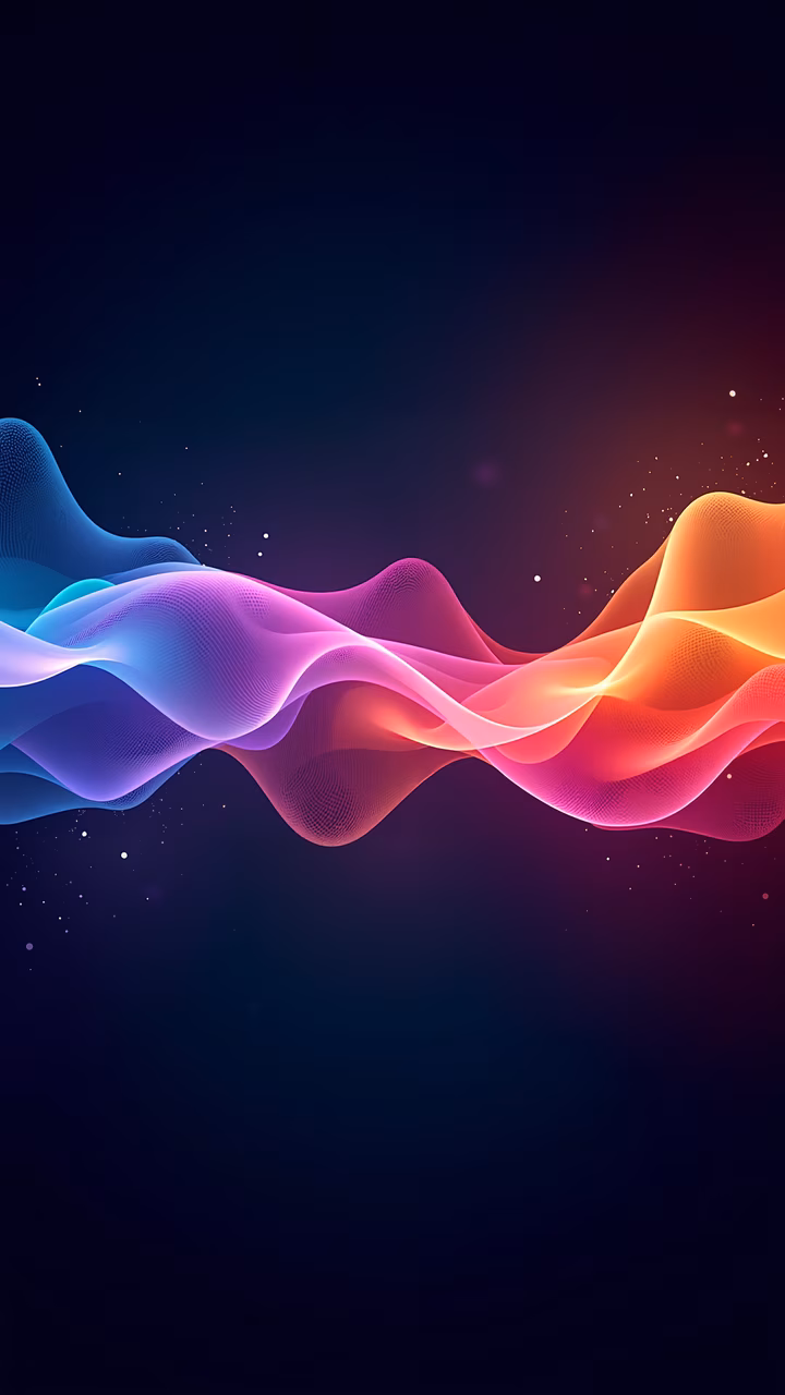 Vibrant abstract waves on a dark background, dynamic and serene.
