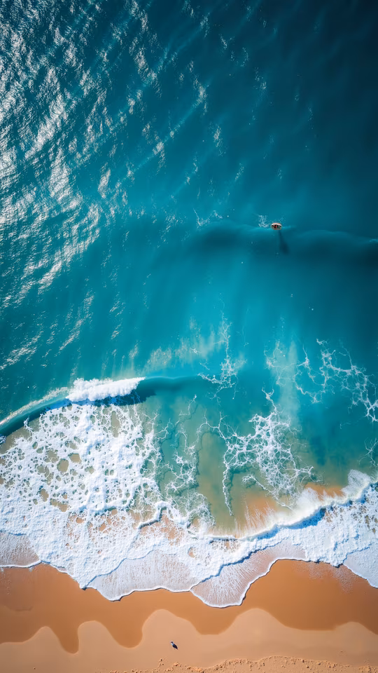 Aerial View Of Ocean And Beach