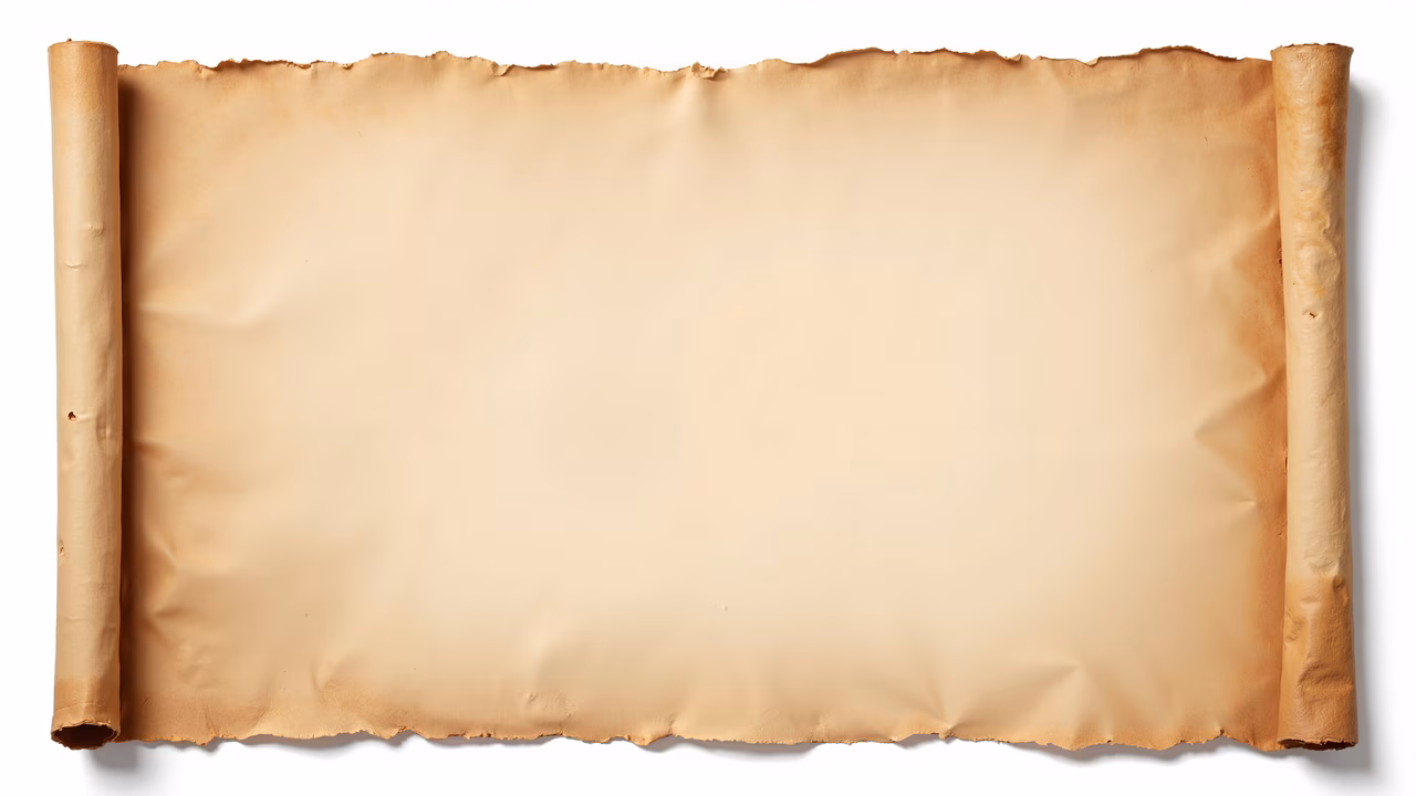 An old, weathered scroll with historical significance, perfect for use in historical or fantasy contexts.