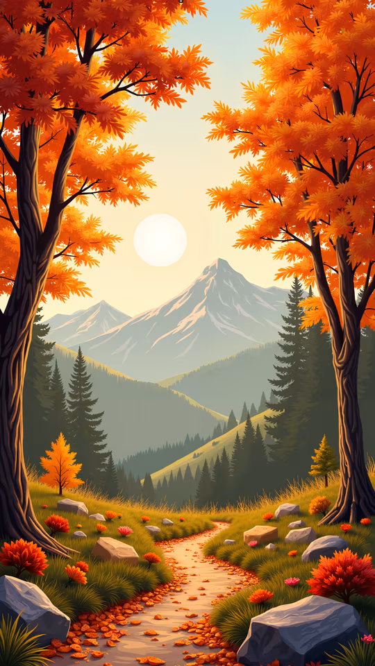 Autumn Landscape Illustration
