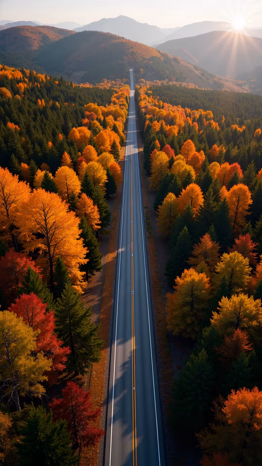 Autumn Road Illustration
