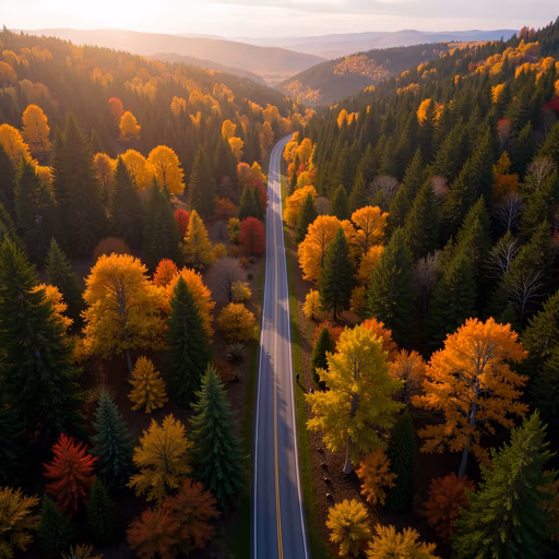 Autumn Road Illustration