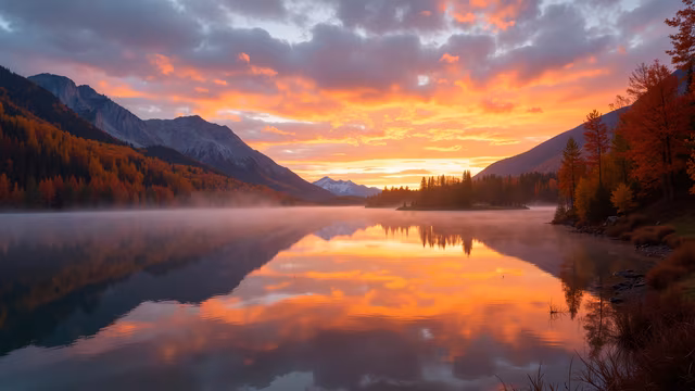 Autumn Sunset Reflections