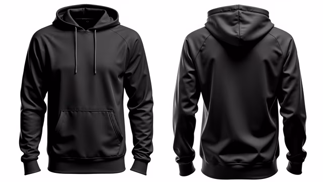 Black Hoodie Front and Back View