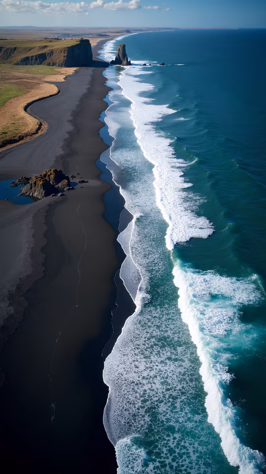 Black Sand Beach Illustration