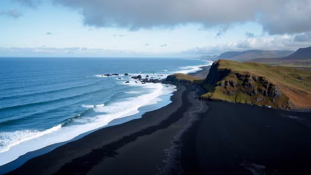 Black Sand Beach Realistic