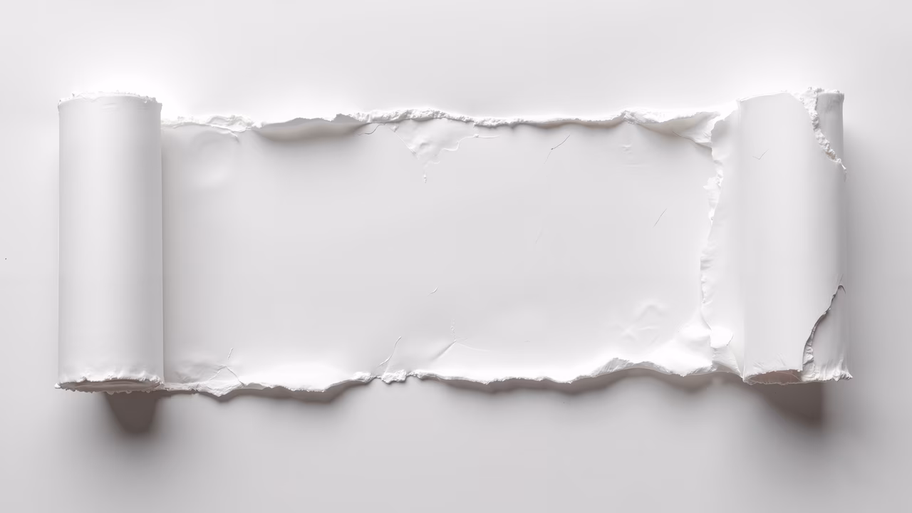 A blank canvas, rolled up and ready for painting, showcasing a clean and pristine surface.