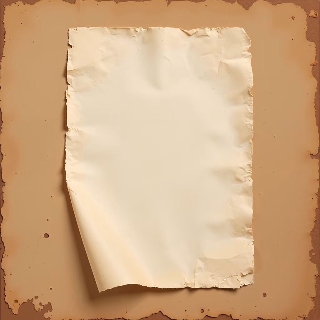 Blank sheet of paper on a rustic background, minimalist art