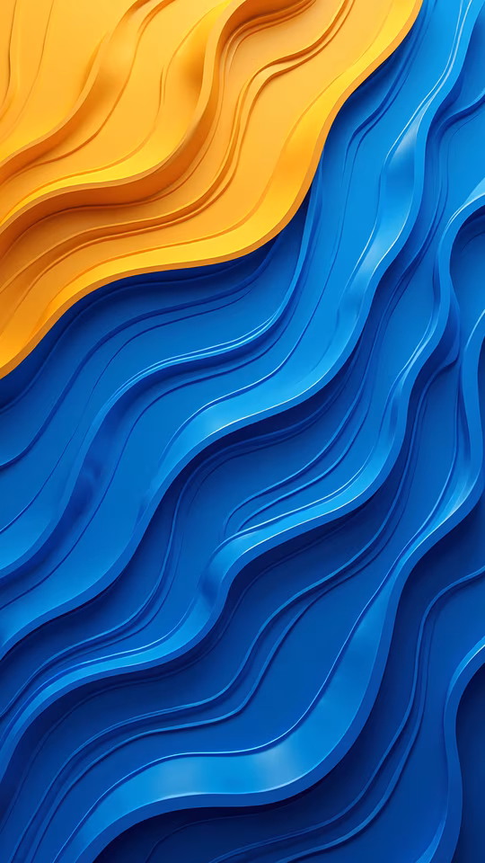 Blue and Yellow Waves Illustration
