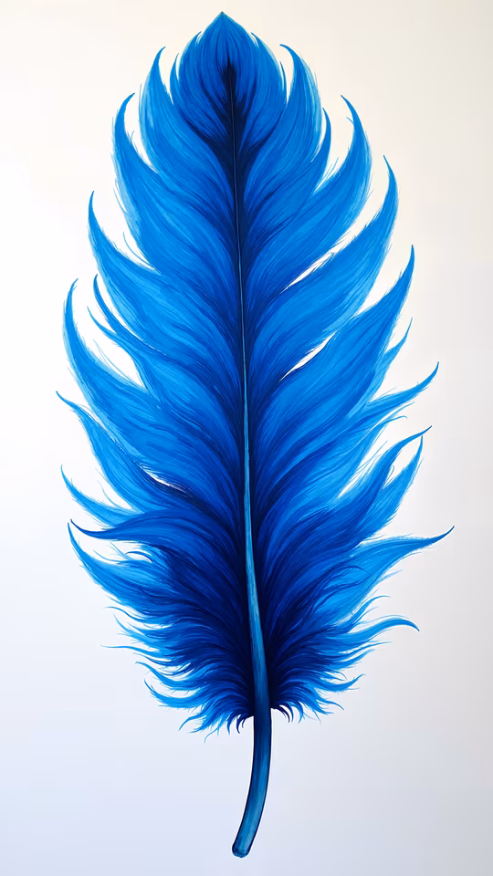 Blue Feather Illustration