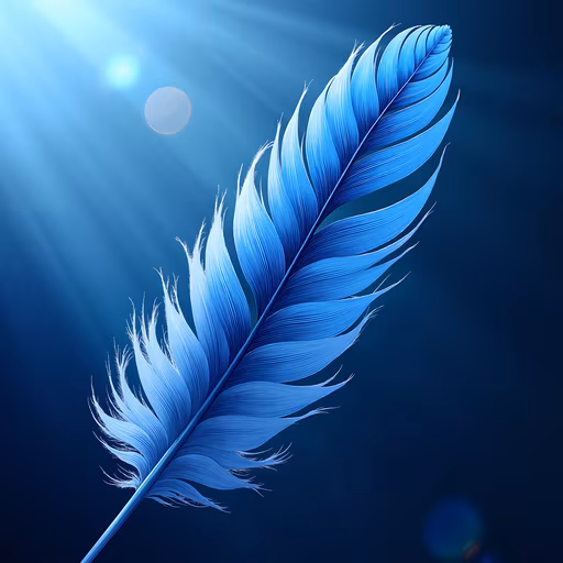 Blue Feather Illustration