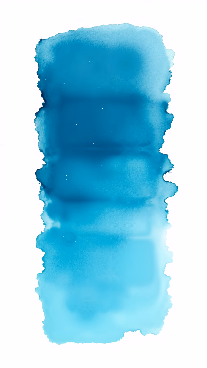 Abstract blue gradient illustration with soft edges and a whimsical bubble.