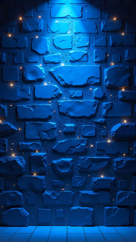 Blue Stone Wall Illustration