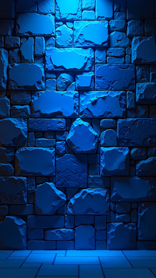 Blue Stone Wall Illustration