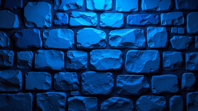 Blue Stone Wall Illustration