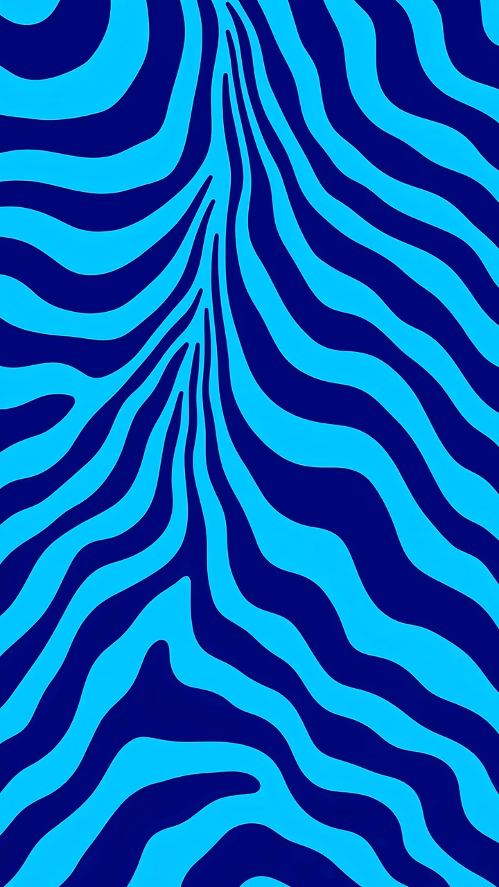 Dynamic blue wave illustration with deep navy background, evoking tranquility and depth.