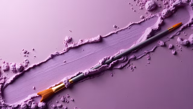Brushes and Purple Paint