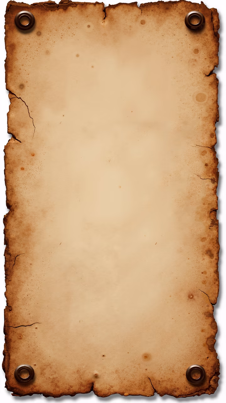 Burnt paper texture with cracks and metal rings, perfect for a rustic background.