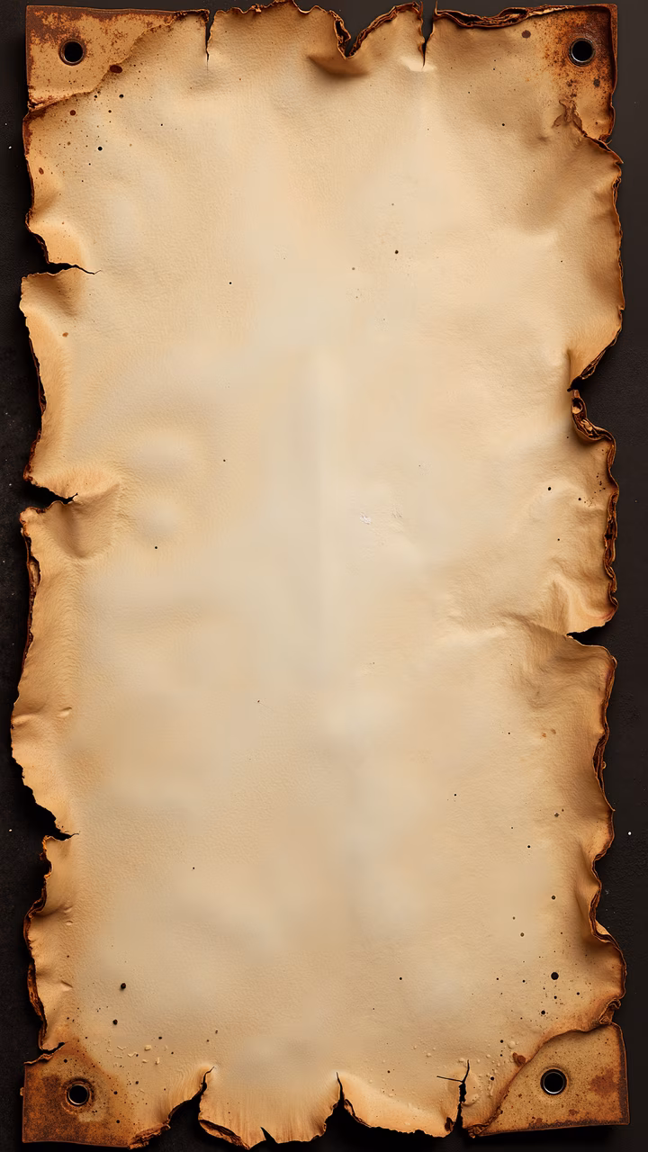 Burnt Paper Illustration featuring aged, textured edges in warm tones of brown and beige.