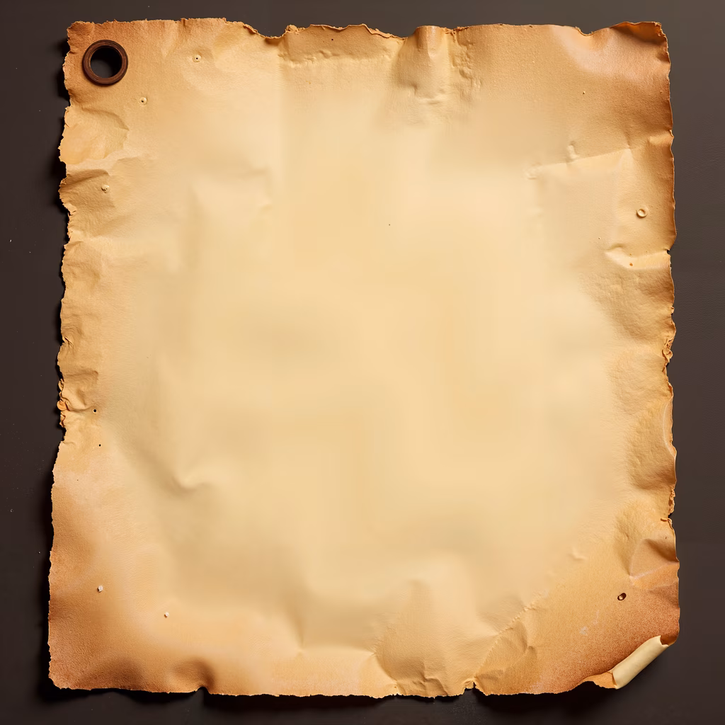 Burnt paper illustration with a hole, aged texture, warm tones, nostalgic atmosphere.