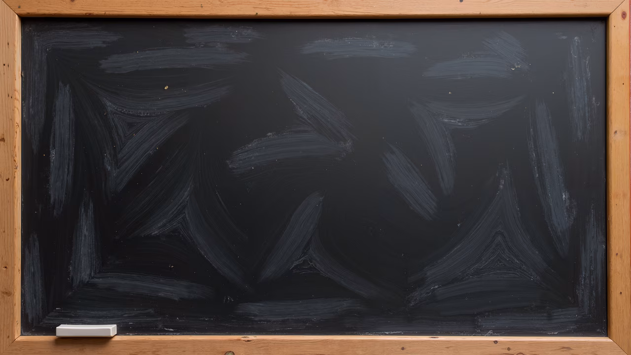 Abstract chalkboard art with geometric and organic patterns, contrasting dark background and light chalk strokes.
