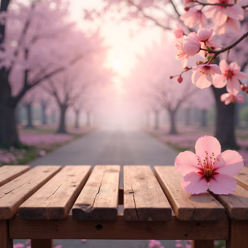Cherry Blossom Bench