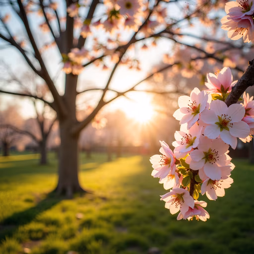 Cherry Blossoms in Sunlight