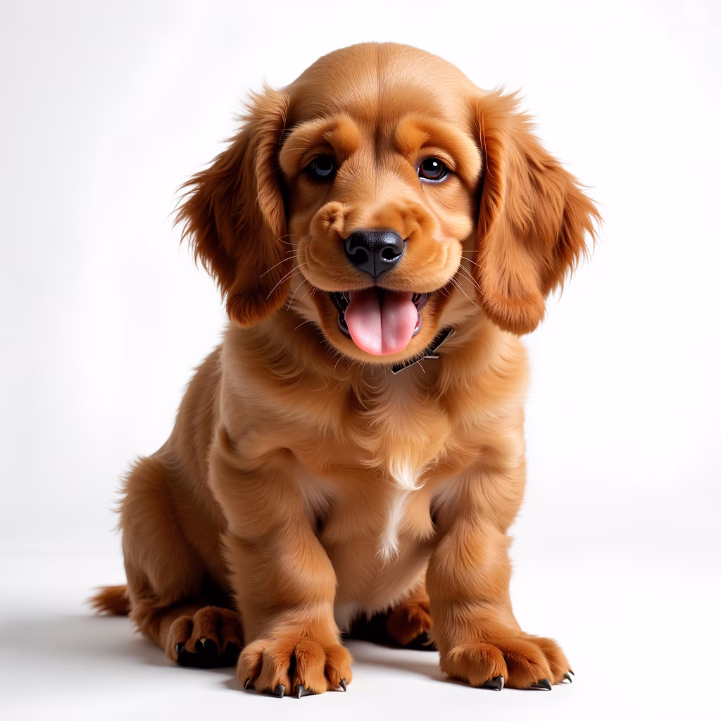 A charming Cocker Spaniel puppy illustration with soft fur and playful expression.