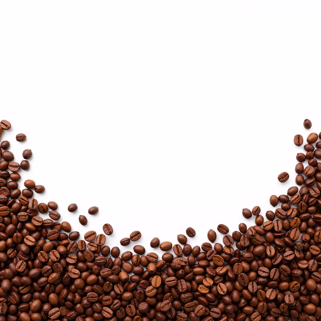 Roasted coffee beans illustration on a white background
