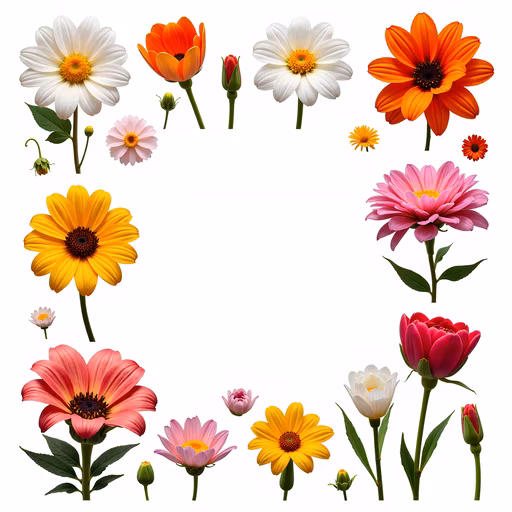 Colorful Flowers Illustration