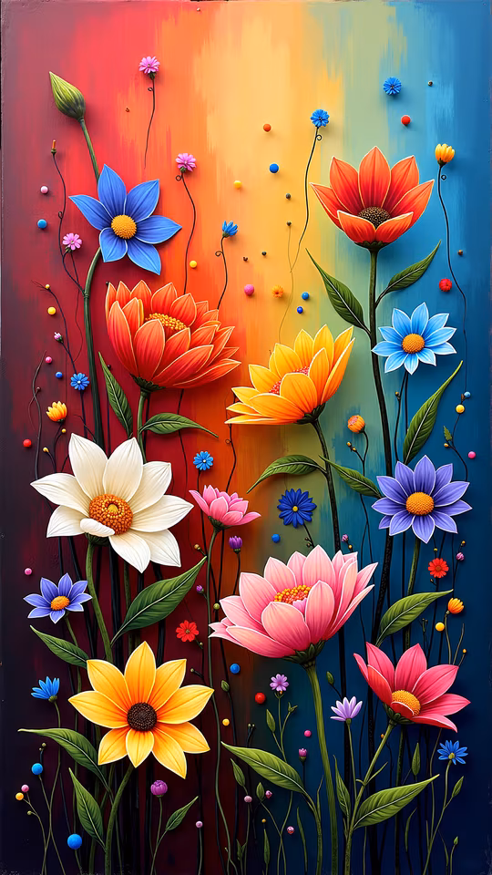 Colorful Flowers Illustration