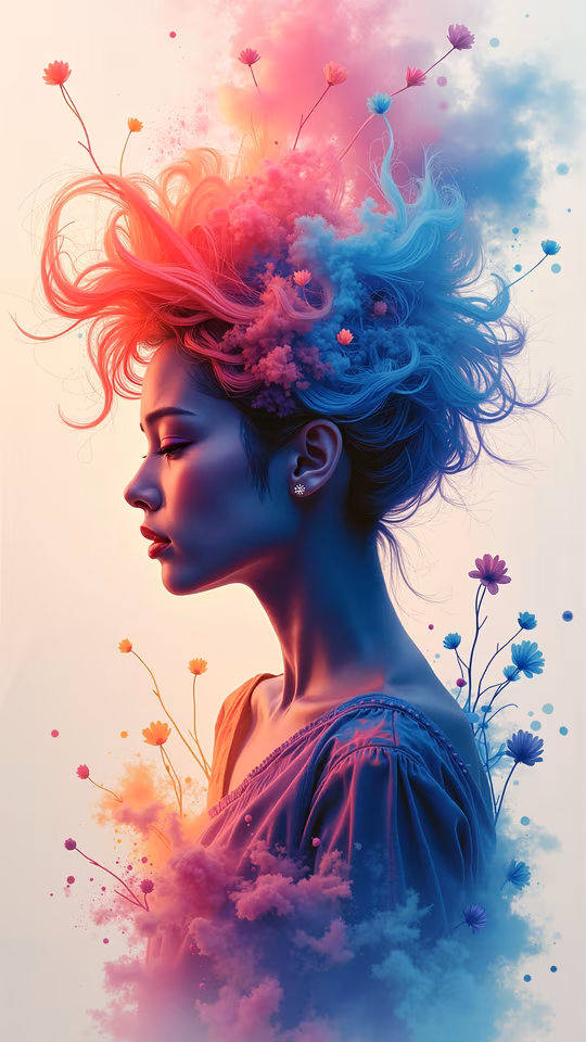 Colorful Hair Illustration