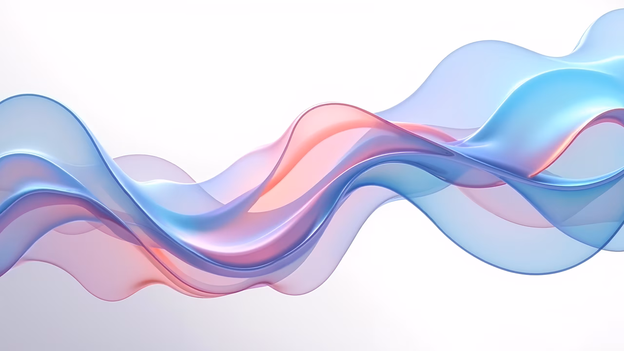 Abstract illustration of flowing waves in soft pastel colors, evoking a sense of movement and tranquility.