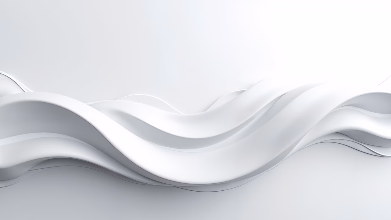 Minimalist abstract art featuring flowing white waves with a serene and elegant atmosphere.