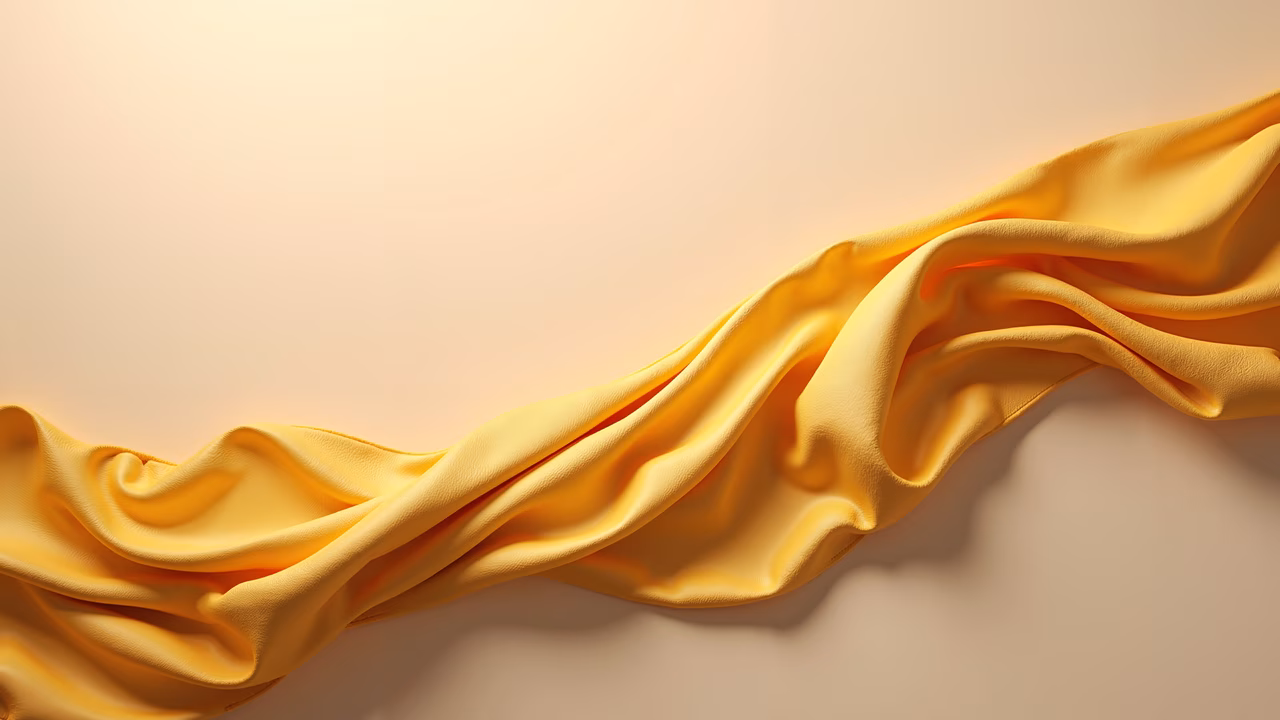 Vibrant yellow fabric illustration showcasing elegance and texture