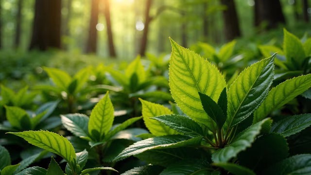 Forest Leaves in Sunlight
