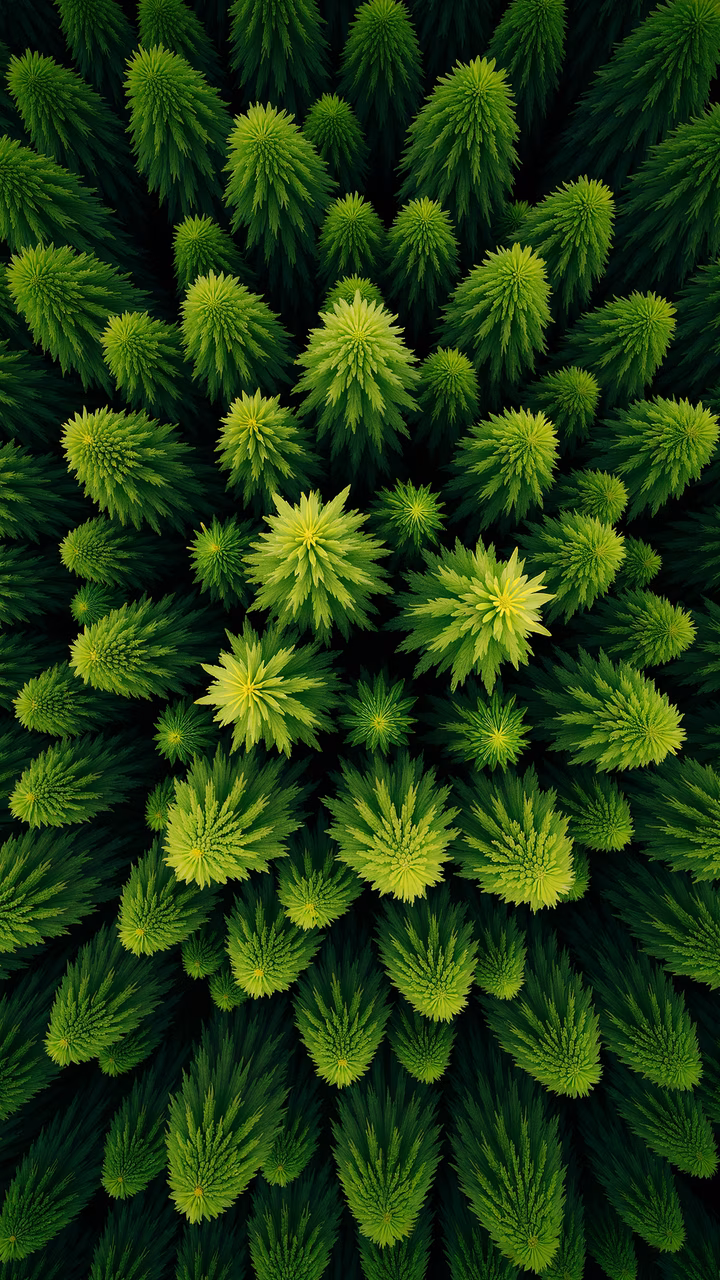 Stylized forest pattern with vibrant green tones, perfect for nature-themed designs.