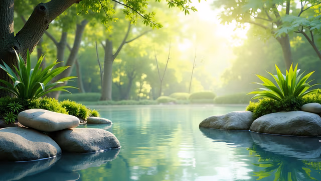 Forest Pond Illustration