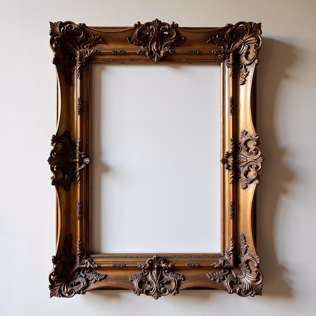 Golden ornate frame with intricate carvings and elegant design