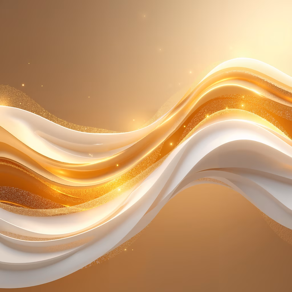 Abstract golden waves on a beige background, elegant and luxurious.