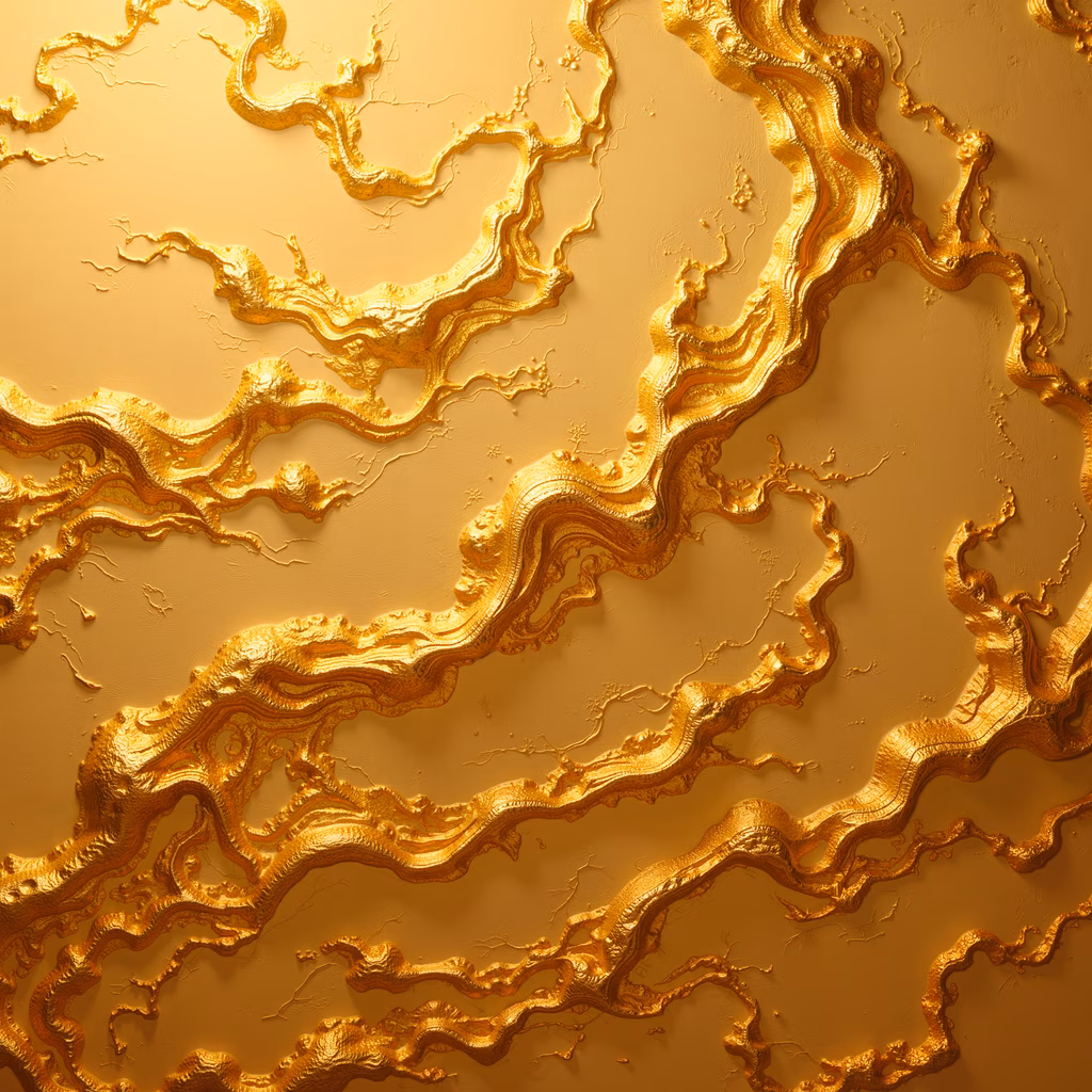 Golden Waves Illustration: Intricate Textures and Warm Tones