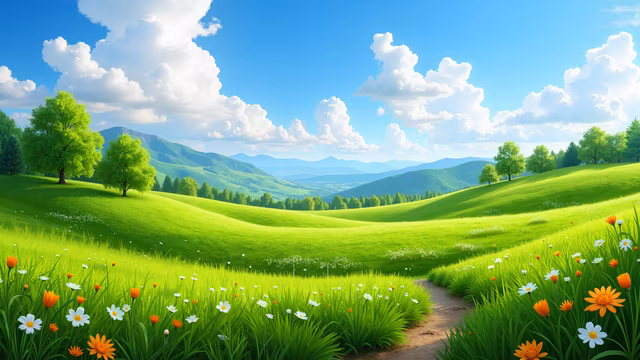 Green Fields Illustration