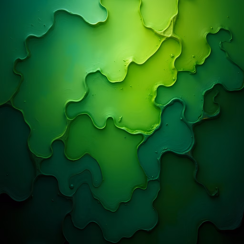 Abstract green flowing waves illustration, vibrant and serene