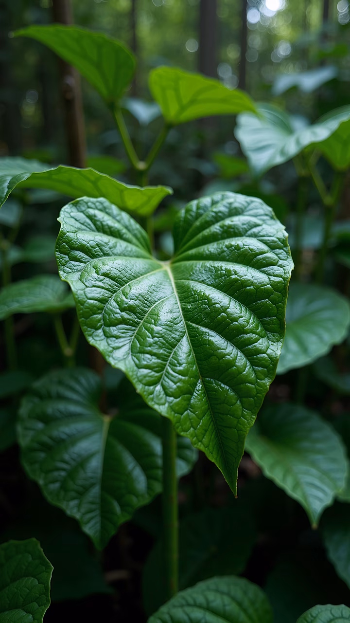 Close-up illustration of a green leaf with detailed texture and vibrant colors, perfect for nature-themed designs.