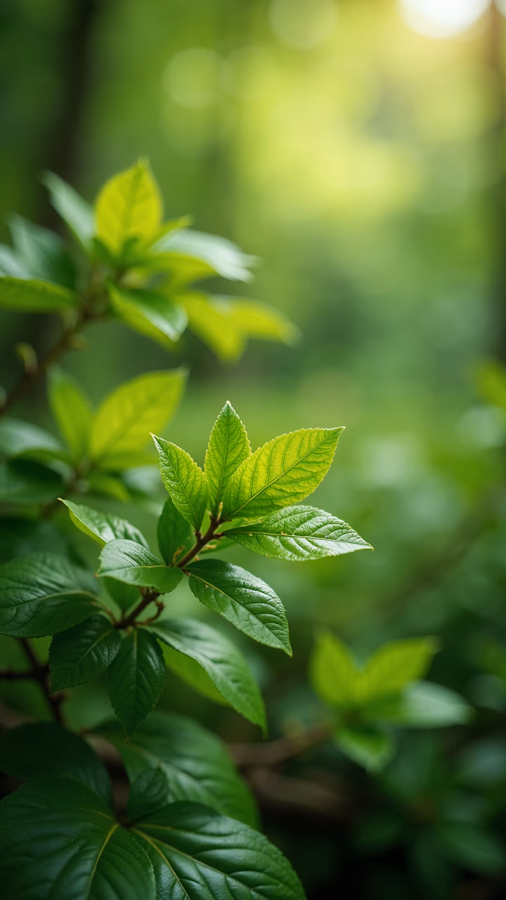 Vibrant green leaves illustration, nature, spring, summer, freshness, vitality