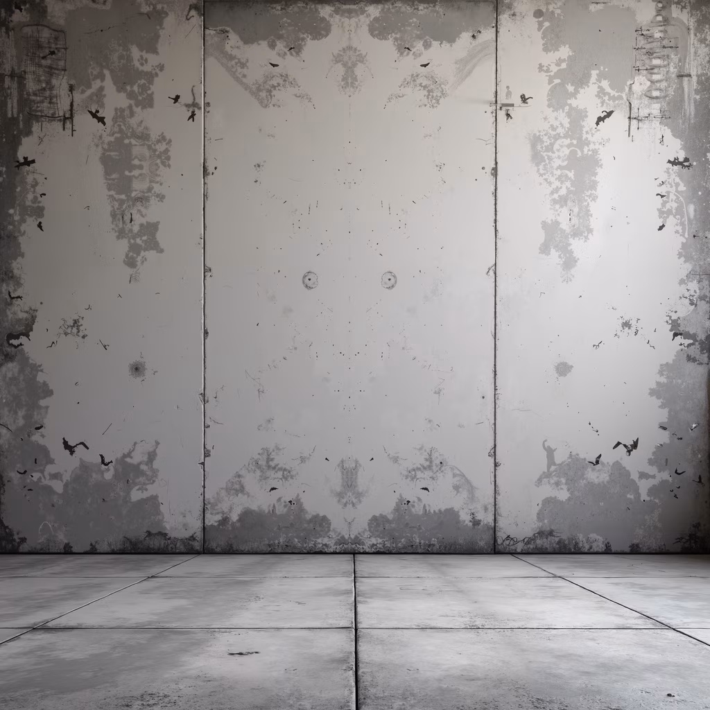 Grunge concrete wall with graffiti and textures, urban decay, muted tones, urban art