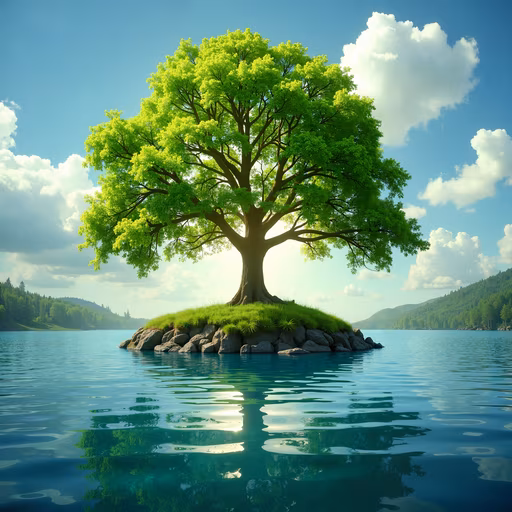 Island Tree Reflection