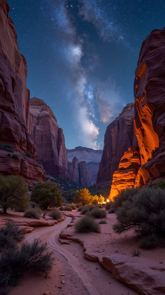 Milky Way Over Canyon